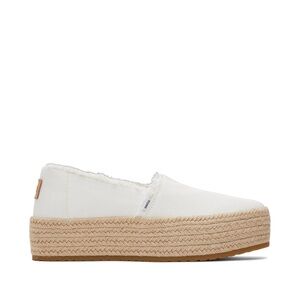 Toms Valencia Platform Espadrille Jute Canvas Slip On Shoes